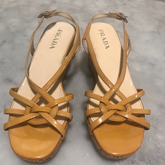 PRADA CORK WEDGE SANDAL- SHOES - Picture 2 of 8